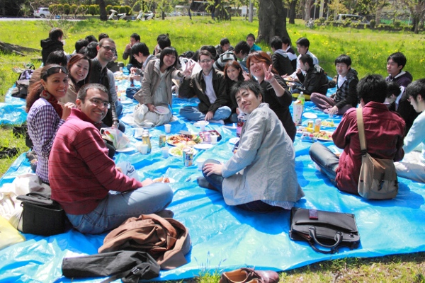 While eating in the Hanami