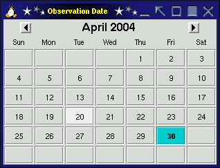 Date Chooser dialog