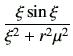 $\displaystyle \frac{\xi \sin\xi}{\xi^2+r^2 \mu^2}
$