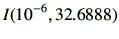 $\displaystyle I(10^{-6},32.6888)$