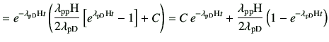 $\displaystyle = e^{-\lambda_{\rm pD} {\rm H}t} \left( \frac{\lambda_{\rm pp}{\r...
...\rm pp}{\rm H}}{2\lambda_{\rm pD}} \left(1-e^{-\lambda_{\rm pD}{\rm H}t}\right)$