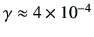 $ \gamma \approx 4\times 10^{-4}$