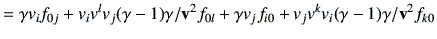 $\displaystyle =\gamma v_i f_{0j} + v_i v^l v_j (\gamma-1)\gamma/\vv^2 f_{0l} + \gamma v_j f_{i0} + v_j v^k v_i (\gamma-1)\gamma /\vv^2 f_{k0}$