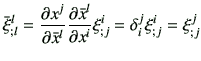 $\displaystyle \bar{\xi}_{;l}^l = \frac{\partial x^j}{\partial \bar{x}^l} \frac{...
...ial \bar{x}^l}{\partial {x}^i} \xi_{;j}^i = \delta_i^j \xi_{;j}^i = \xi_{;j}^j
$