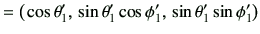 $\displaystyle = \left( \, \cos\theta_1' , \, \sin\theta_1'\cos\phi_1' , \, \sin\theta_1'\sin\phi_1' \right)$
